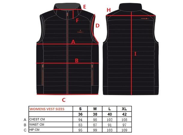 THERM-IC Heated vest women Sort S Heated vest with bluetooth cable 