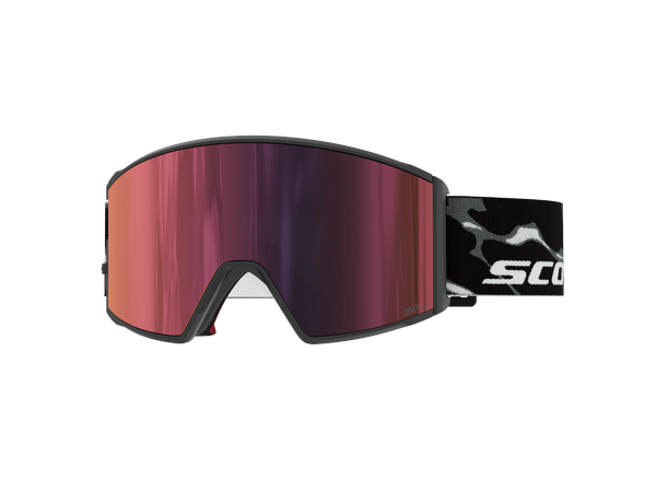 SCOTT Goggle React Sort/Hvit AMP red chrome S3 