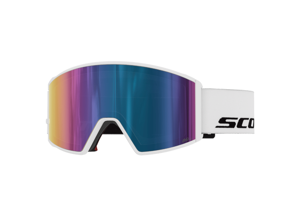 SCOTT Goggle React Hvit AMP teal chrome S2 